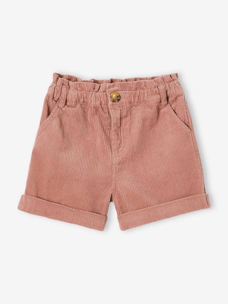 Fille-Short paperbag en velours fille