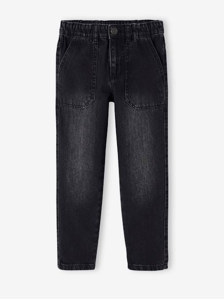 Jean large style charpentier garçon denim black+stone 1 - vertbaudet enfant 