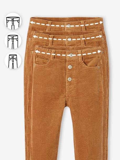 Pantalon velours Mom MorphologiK fille tour de hanches FIN camel 8 - vertbaudet enfant 