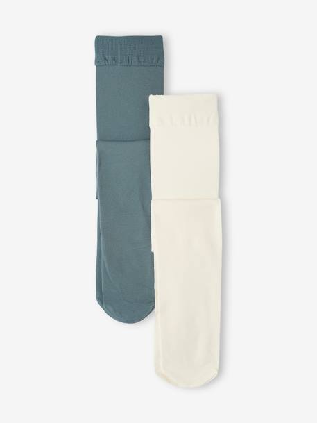 Bébé-Chaussettes, Collants-Lot de 2 paires de collants bébé unis en maille