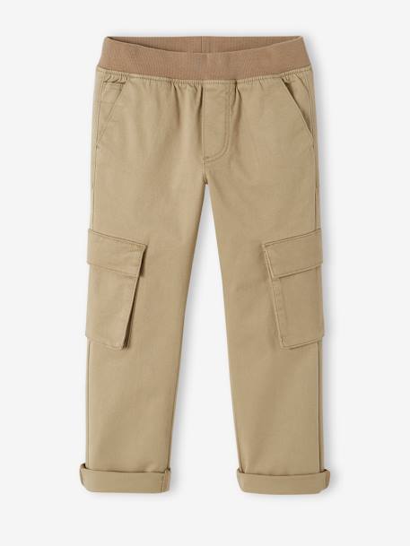 Pantalon cargo droit MorphologiK garçon Tour de Hanches MEDIUM facile à enfiler bronze 2 - vertbaudet enfant 