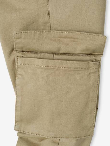 Pantalon cargo droit MorphologiK facile à enfiler garçon Tour de hanches FIN bronze+gris ardoise 5 - vertbaudet enfant 