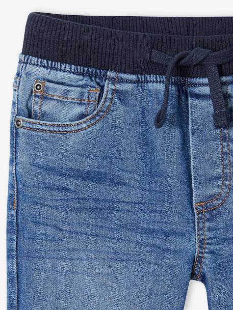 Jean indestructible droit relax garçon facile à enfiler denim gris+stone 11 - vertbaudet enfant 