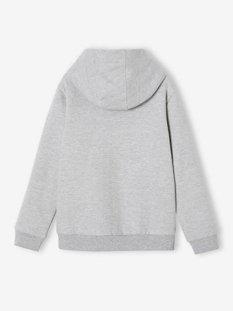 Sweat zippé doublé sherpa garçon anthracite chiné+gris chiné+MARRON CACAO 6 - vertbaudet enfant 