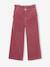 Pantalon large en velours côtelé style paperbag fille mauve 1 - vertbaudet enfant 