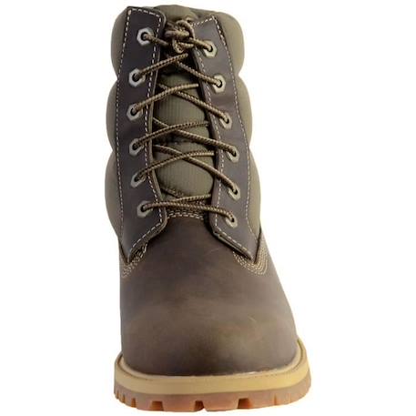 Boots Timberland Petits Prem 6 IN Quilt - Mixte - Enfant - Marron - Lacets - Cuir - Olive full grain MARRON 2 - vertbaudet enfant 