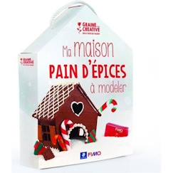 Jouet-Activités artistiques et musicales-Loisirs créatifs-Gommettes, collage et modelage-Coffret Fimo - Graine Creative On A Tous Du Talent - Ma Maison en Pain d'Epices - Enfant - 5 ans - Rouge - Blanc