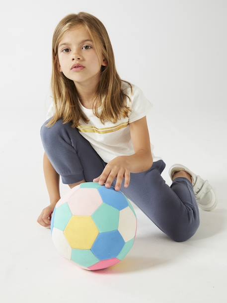 T-shirt de sport Basics fille rayures irisées placées écru+gris chiné+lilas+rose poudré 8 - vertbaudet enfant 