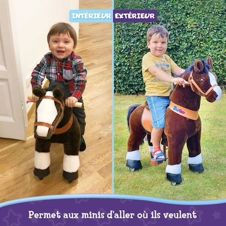 Cheval à Bascule Jouet PonyCycle Modèle U Brun Foncé avec Frein et Son Taille 3 pour les 3-5 ans MARRON 4 - vertbaudet enfant 