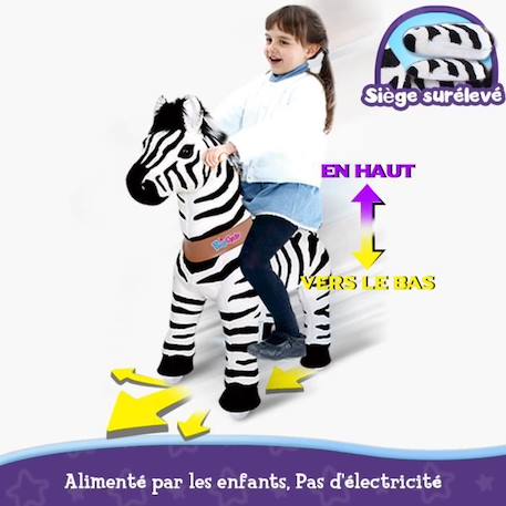 PonyCycle - Modèle U - Zebra à roues avec frein et son - Taille 3 pour les 3-5 ans NOIR 4 - vertbaudet enfant 