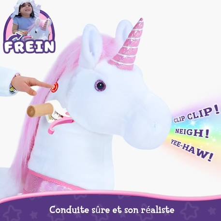 PonyCycle Modèle U à enfourcher Animal qui marche Peluche licorne rose à roulettes avec frein Taille 3 pour les 3-5 ans Ux302 ROSE 3 - vertbaudet enfant 