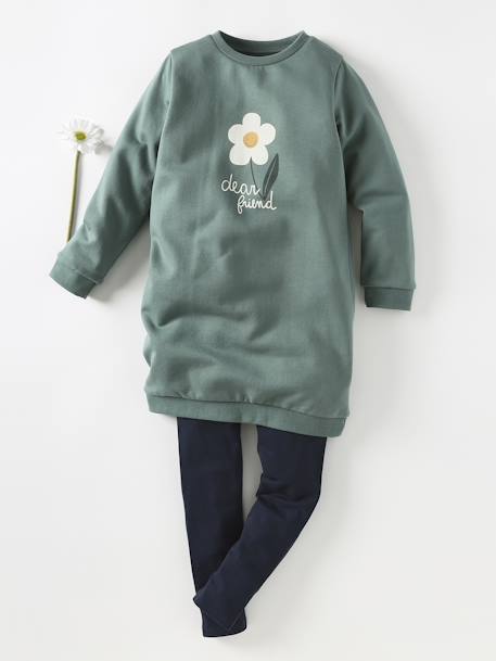 Robe Basics en molleton fille vert émeraude 5 - vertbaudet enfant 