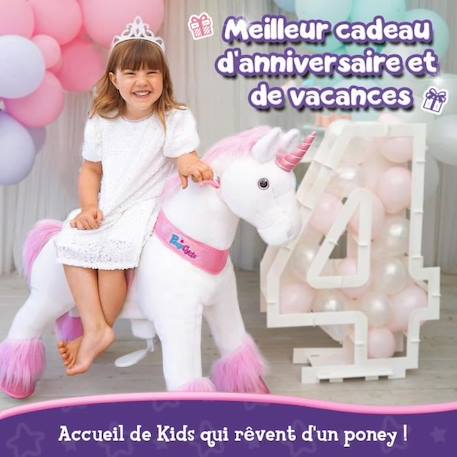 PonyCycle Modèle U à enfourcher Animal qui marche Peluche licorne rose à roulettes avec frein Taille 3 pour les 3-5 ans Ux302 ROSE 2 - vertbaudet enfant 