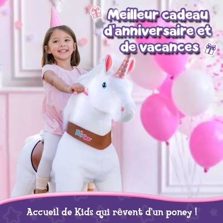 PonyCycle Modèle U Animal qui marche Peluche licorne blanche à roulettes avec frein Taille 3 pour les 3-5 ans Ux304 BLANC 2 - vertbaudet enfant 