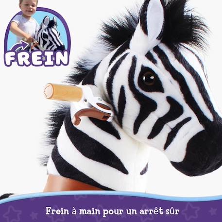 PonyCycle - Modèle U - Zebra à roues avec frein et son - Taille 3 pour les 3-5 ans NOIR 3 - vertbaudet enfant 