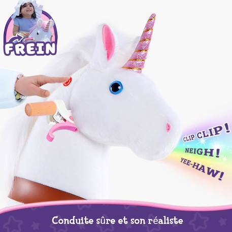 PonyCycle Modèle U Animal qui marche Peluche licorne blanche à roulettes avec frein Taille 3 pour les 3-5 ans Ux304 BLANC 3 - vertbaudet enfant 