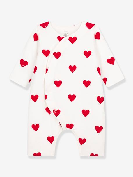 Combinaison longue cœurs rouges bébé en côte PETIT BATEAU  - vertbaudet enfant