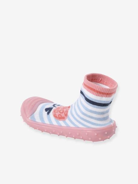 Chaussons chaussettes antidérapants enfant rayé bleu 4 - vertbaudet enfant 