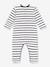 Pyjama bébé rayé en velours PETIT BATEAU blanc imprimé 2 - vertbaudet enfant 