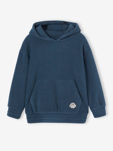 Sweat à capuche en maille polaire garçon bleu nuit 5 - vertbaudet enfant 