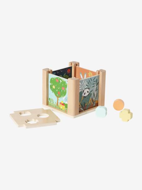 Cube d'éveil 2 en 1 : Puzzles et formes à encastrer en bois FSC® vert 11 - vertbaudet enfant 