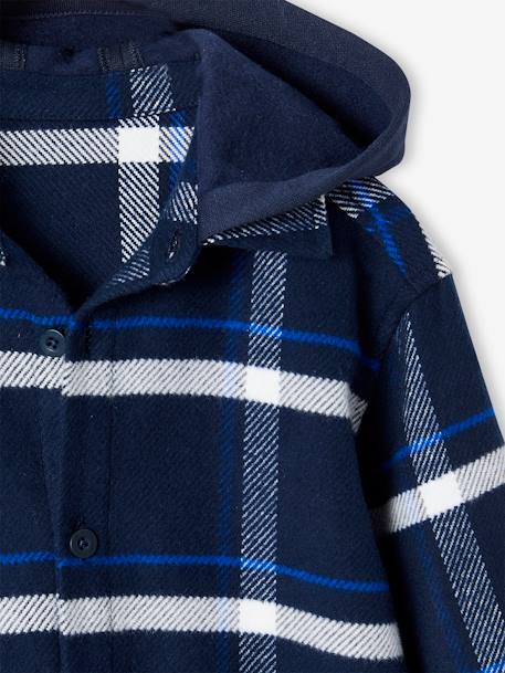 Chemise à capuche à grands carreaux garçon en flanelle marine 5 - vertbaudet enfant 