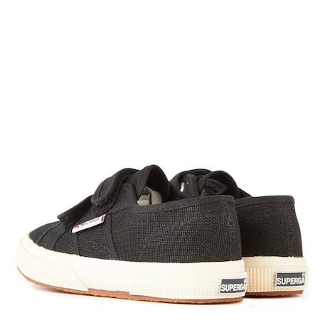 Basket Superga 2750 COT JSTRAP CLASSIC Cadet - SUPERGA - Enfant - Noir - Scratch - Textile NOIR 4 - vertbaudet enfant 