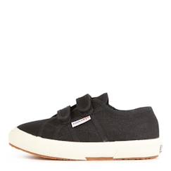 Chaussures-Chaussures fille 23-38-Baskets, tennis-Basket Superga 2750 COT JSTRAP CLASSIC Cadet - SUPERGA - Enfant - Noir - Scratch - Textile