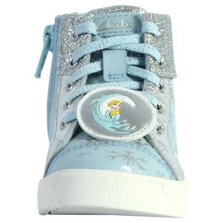 Basket Montante Cuir Clarks Enfant City Ice - Fille - À lacets/Zip - K bleu clair BLEU 4 - vertbaudet enfant 