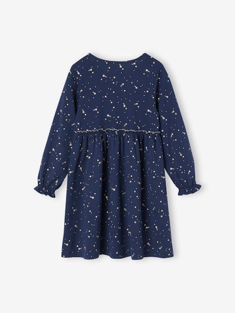 Robe de fête motifs étoiles irisés fille marine+rouge+vert 2 - vertbaudet enfant 