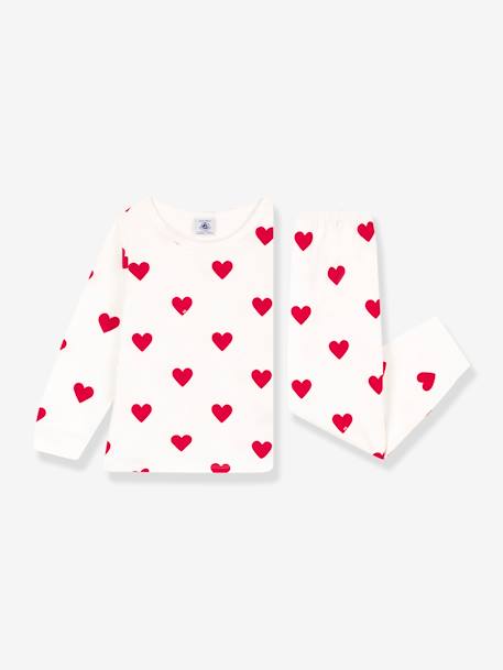 Pyjama cœur petite fille/petit garçon en molleton PETIT BATEAU  - vertbaudet enfant