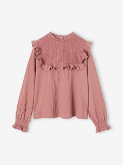 -T-shirt blouse fantaisie fille maille texturée