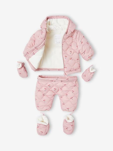 Combi-pilote avec moufles et chaussons bébé 2 en 1 mauve 3 - vertbaudet enfant 