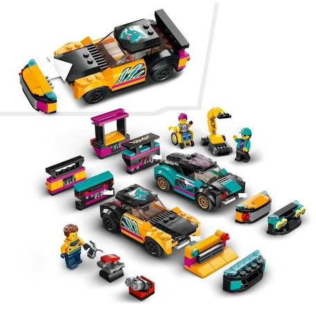 LEGO® City 60389 Le Garage de Customisation, Jouet de Voitures, Atelier et Minifigurines BLANC 4 - vertbaudet enfant 