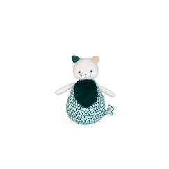 Jouet-Jouet d'éveil sensoriel - KALOO - Mon Petit Chat Culbuto en Peluche - 16 cm - Multicolore - Mixte - Vert