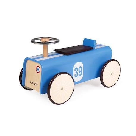 Porteur voiture en bois JANOD - Design vintage et épuré - Roues multidirectionnelles - Mixte - Dès 2 ans BLEU 2 - vertbaudet enfant 