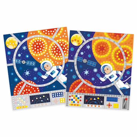 Kit créatif enfant - Janod - Mosaïques Espace 5 Tableaux - Dès 7 ans - Violet VIOLET 4 - vertbaudet enfant 