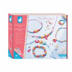 Jouet-Kit créatif Janod - Les Ateliers Bijoux - 6 Bijoux Fleurs en perles de rocaille - Dès 6 ans