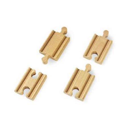 Lot de 4 mini rails droits en bois de hêtre - BRIO - Mixte - 54mm BEIGE 2 - vertbaudet enfant 