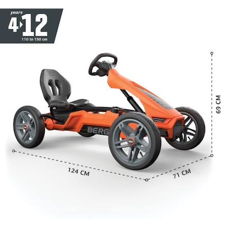 Kart à pédales Rally NRG Orange - BERG - Pour Enfant - 4 ans et plus - Pneus à chambre à air ORANGE 1 - vertbaudet enfant 