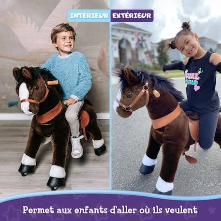 PonyCycle - Poney à monter Brun chocolat avec sabot blanc Grand modèle MARRON 4 - vertbaudet enfant 