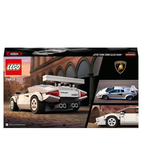 LEGO® 76908 Speed Champions Lamborghini Countach, Jouet modèle de Voiture de Course Pour les Enfants de 8 Ans et Plus BLANC 6 - vertbaudet enfant 
