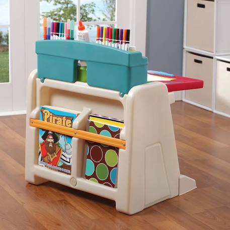 Bureau pour enfant 2-en-1 et chevalet - STEP2 - Flip & Doodle - Rouge et Vert - A partir de 3 ans ROUGE 3 - vertbaudet enfant 