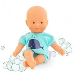 Jouet-Poupons et poupées-Poupons et accessoires-Corolle - Poupon mini bain Bleu 20cm - Mixte - 18 mois - Idéal pour le bain et la piscine