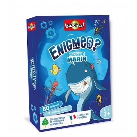 Jeu de société - BIOVIVA - Enigmes monde marin - Pour enfant dès 7 ans - Multicolore BLEU 1 - vertbaudet enfant 