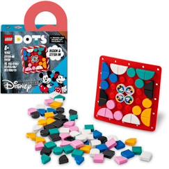 Jouet-Activités artistiques et musicales-Loisirs créatifs-Perles, mode et coffrets créatifs-LEGO DOTS 41963 - Plaque à Coudre Mickey Mouse et Minnie Mouse - Jeu de construction créatif pour enfants