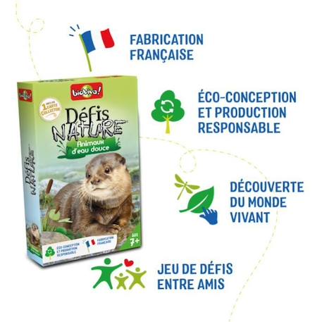 Jeu de cartes Bioviva - Défis nature animaux d'eau douce pour enfants à partir de 7 ans BLANC 4 - vertbaudet enfant 