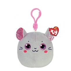 -Porte-clés Peluche Squish Clip Catnip - TY - Gris - Plush - Bébé - Intérieur