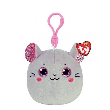 Porte-clés Peluche Squish Clip Catnip - TY - Gris - Plush - Bébé - Intérieur GRIS 1 - vertbaudet enfant 