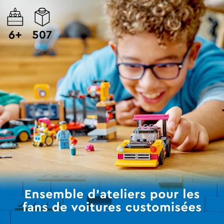 LEGO® City 60389 Le Garage de Customisation, Jouet de Voitures, Atelier et Minifigurines BLANC 6 - vertbaudet enfant 